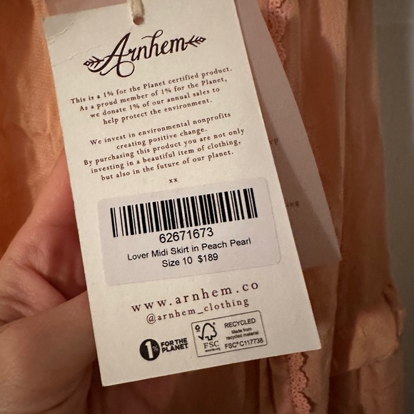 NWT Arnhem Lover Midi Skirt size 10/M in Peach Pearl - Picture 7 of 8